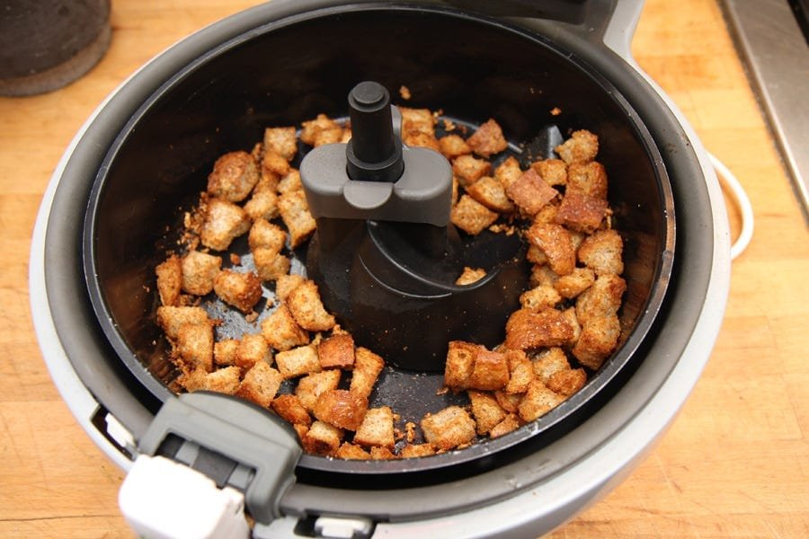 Digital air fryer on a kitchen counter