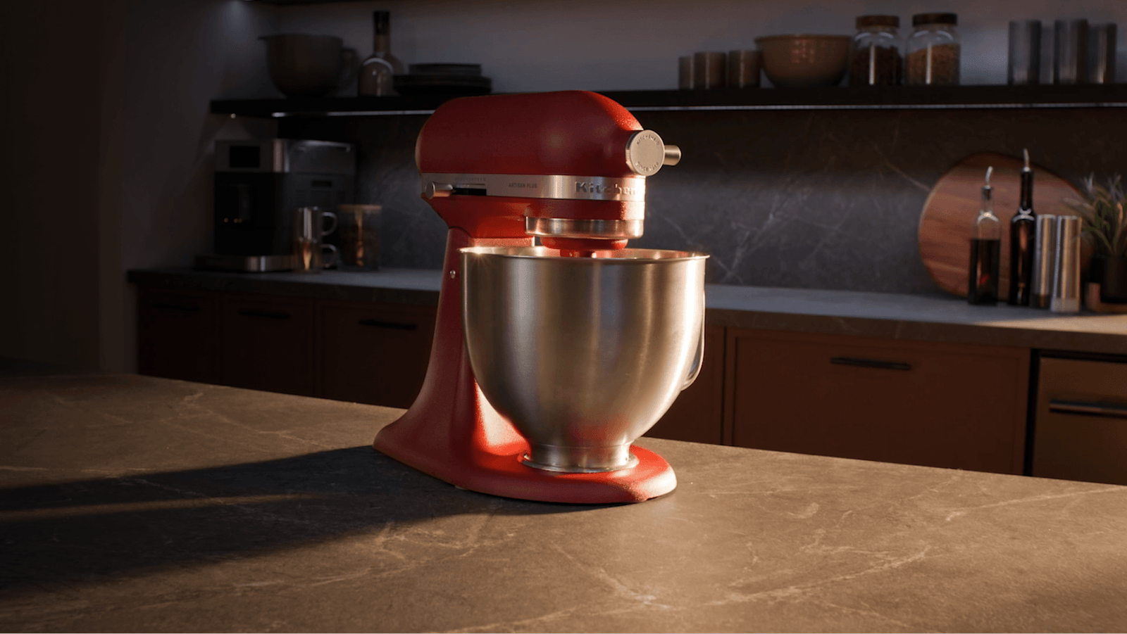 Retro-style stand mixer on countertop