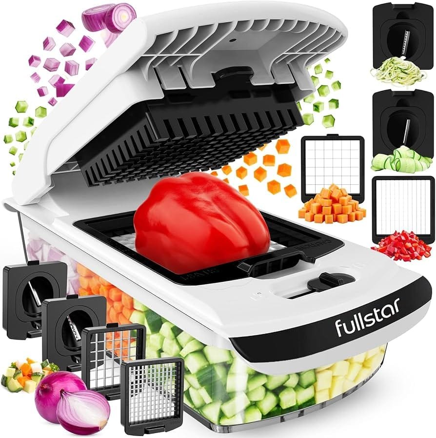 4-in-1 vegetable chopper and spiralizer